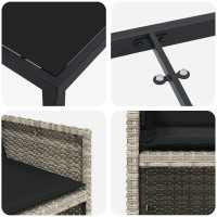 Produktbild för Trädgårdsmöbelset 5 pcs Ljusgrå konstrotting