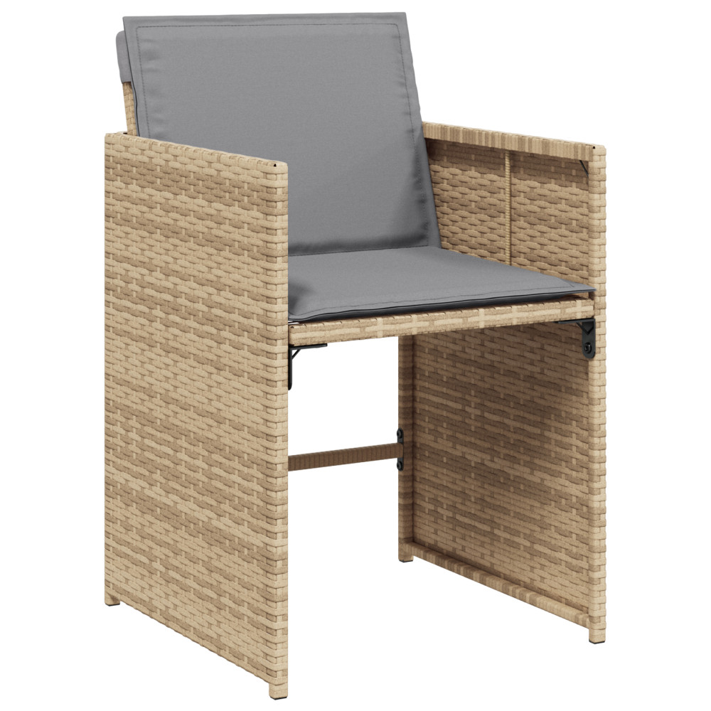 Produktbild för Trädgårdsmöbelset 5 pcs Beige konstrotting