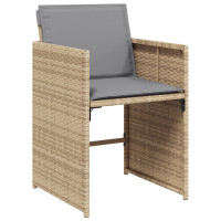Produktbild för Trädgårdsmöbelset 5 pcs Beige konstrotting