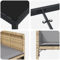 Produktbild för Trädgårdsmöbelset 5 pcs Beige konstrotting