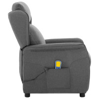 Produktbild för Massagefåtölj med kudde Ljusgrå 93.5 x 67.5 x 101.5 cm tyg
