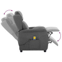 Produktbild för Massagefåtölj med kudde Ljusgrå 93.5 x 67.5 x 101.5 cm tyg