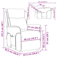 Produktbild för Massagefåtölj med kudde Ljusgrå 93.5 x 67.5 x 101.5 cm tyg
