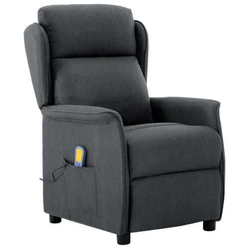 vidaXL Massagefåtölj med kudde Mörkgrå 93.5 x 67.5 x 101.5 cm tyg
