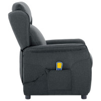 Produktbild för Massagefåtölj med kudde Mörkgrå 93.5 x 67.5 x 101.5 cm tyg