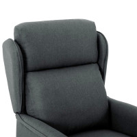 Produktbild för Massagefåtölj med kudde Mörkgrå 93.5 x 67.5 x 101.5 cm tyg