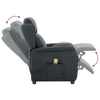 Produktbild för Massagefåtölj med kudde Mörkgrå 93.5 x 67.5 x 101.5 cm tyg