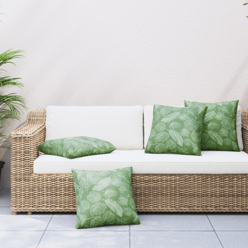 vidaXL Spridda Kuddar Löv 4 pcs Bladmönster 60 x 60 cm Polyester Tyg