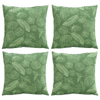Produktbild för Spridda Kuddar Löv 4 pcs Bladmönster 60 x 60 cm Polyester Tyg