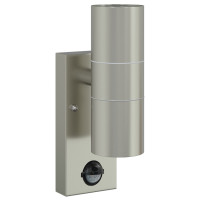 Produktbild för Utomhus vägglampa Silver 7 x 10 x 22 cm Rostfritt stål och glas