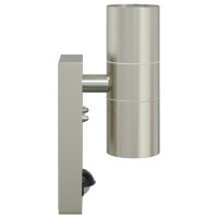 Produktbild för Utomhus vägglampa Silver 7 x 10 x 22 cm Rostfritt stål och glas