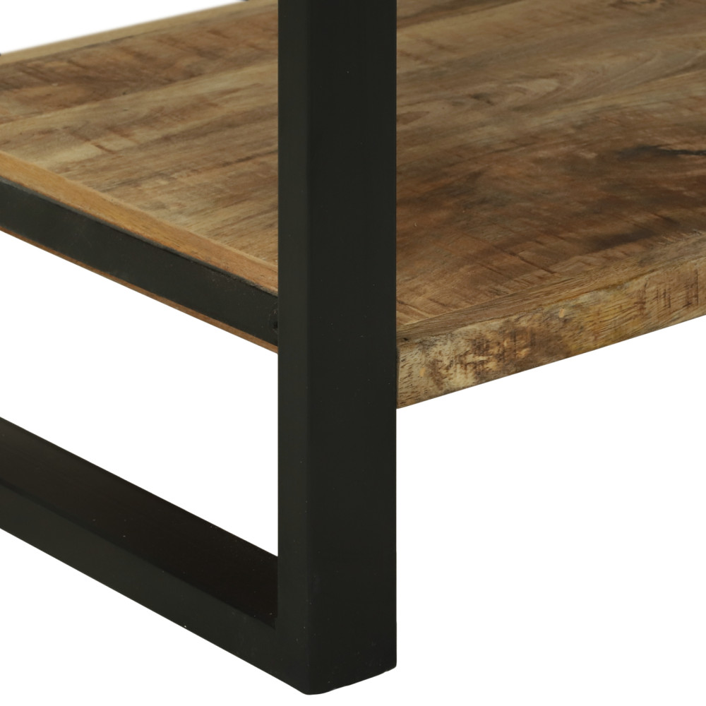 Produktbild för Kökshylla Brun och svart 80 x 40 x 160 cm Massivt mangoträ