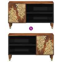 Produktbild för TV-skåp med hylla Honung brun 80 x 33 x 46 cm Massivt mangoträ