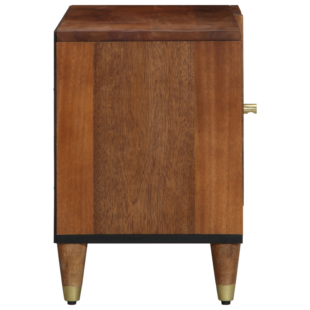 Produktbild för TV-skåp med hylla Honung brun 80 x 33 x 46 cm Massivt mangoträ