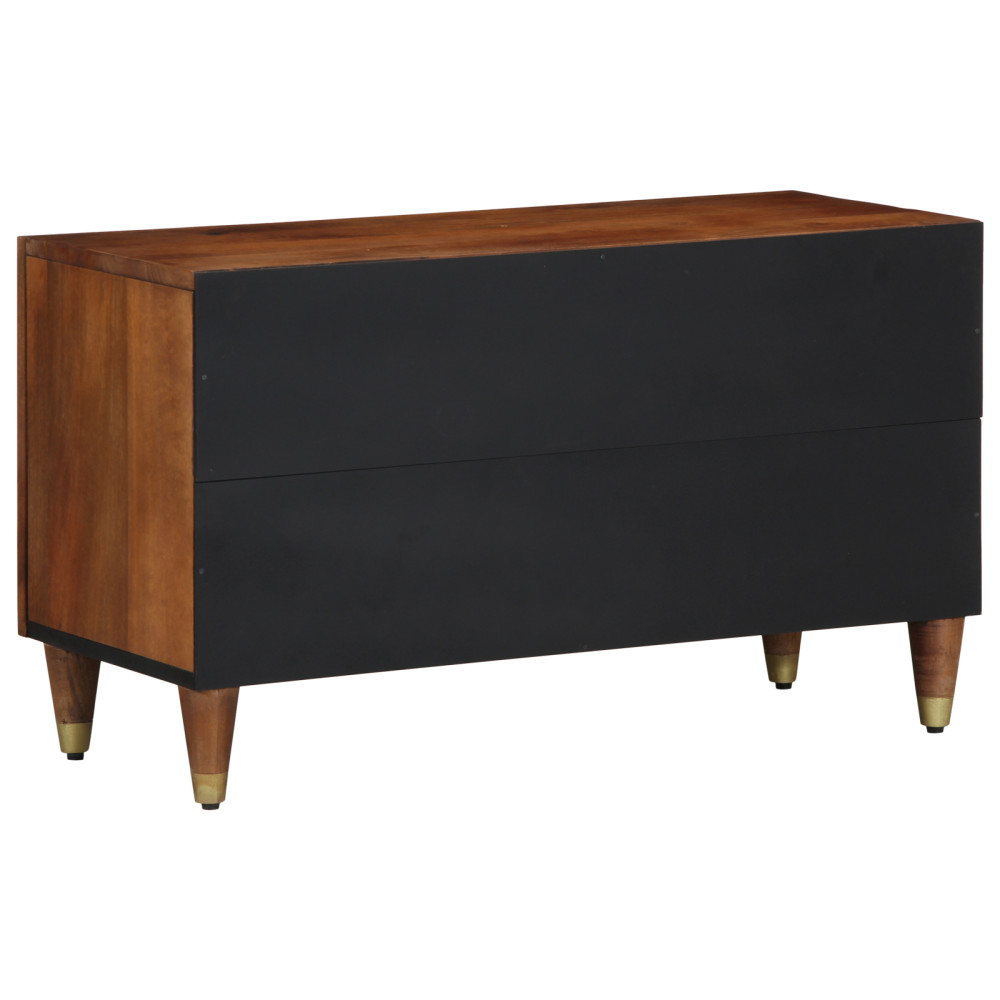 Produktbild för TV-skåp med hylla Honung brun 80 x 33 x 46 cm Massivt mangoträ
