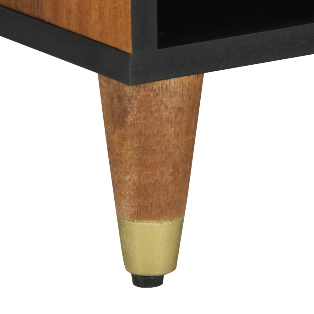 Produktbild för TV-skåp med hylla Honung brun 80 x 33 x 46 cm Massivt mangoträ