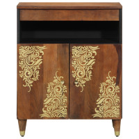 Produktbild för Sideboard med hylla Brun 60 x 33 x 75 cm Massivt mangoträ