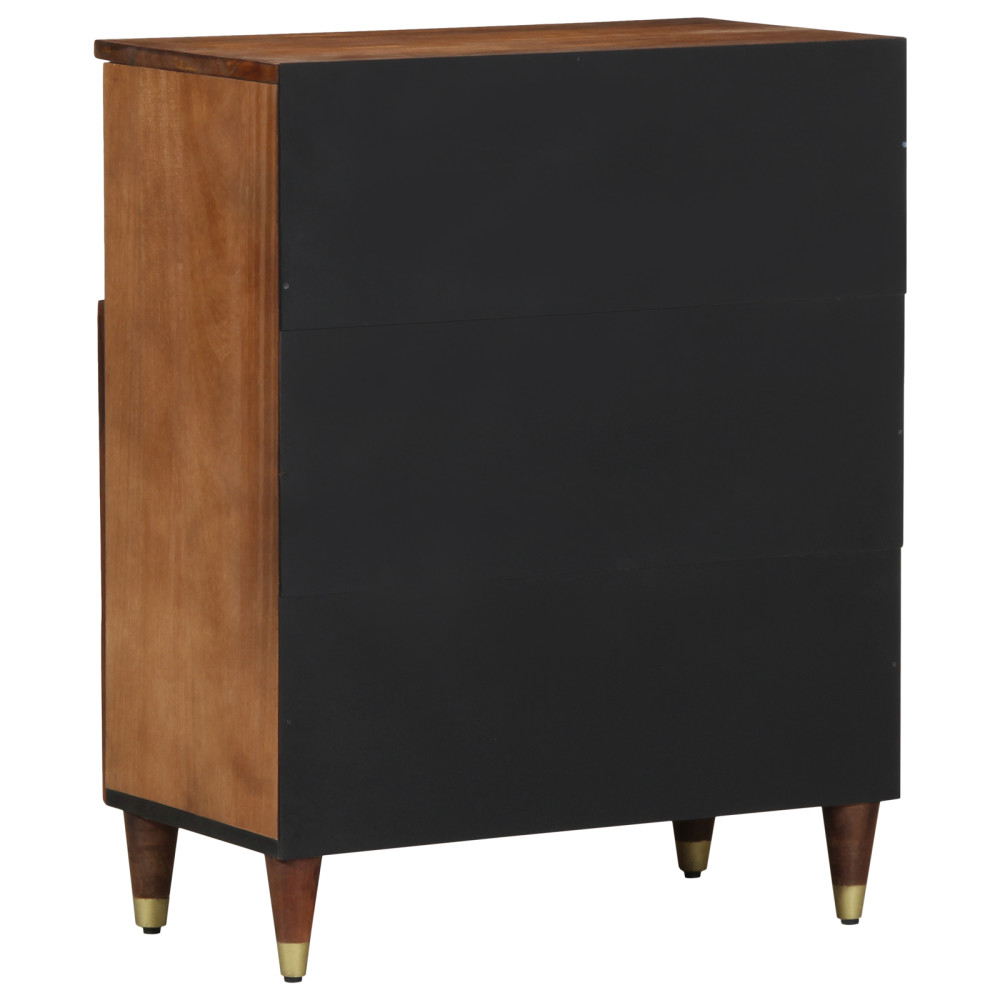 Produktbild för Sideboard med hylla Brun 60 x 33 x 75 cm Massivt mangoträ