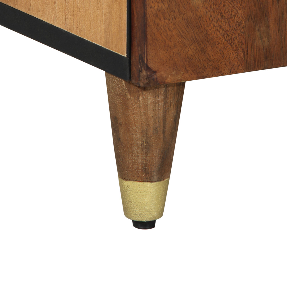 Produktbild för Sideboard med hylla Brun 60 x 33 x 75 cm Massivt mangoträ