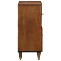 Produktbild för Sideboard med hylla Brun 80 x 33 x 75 cm Massivt mangoträ