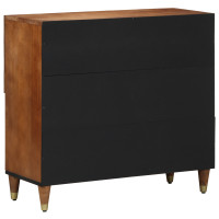 Produktbild för Sideboard med hylla Brun 80 x 33 x 75 cm Massivt mangoträ