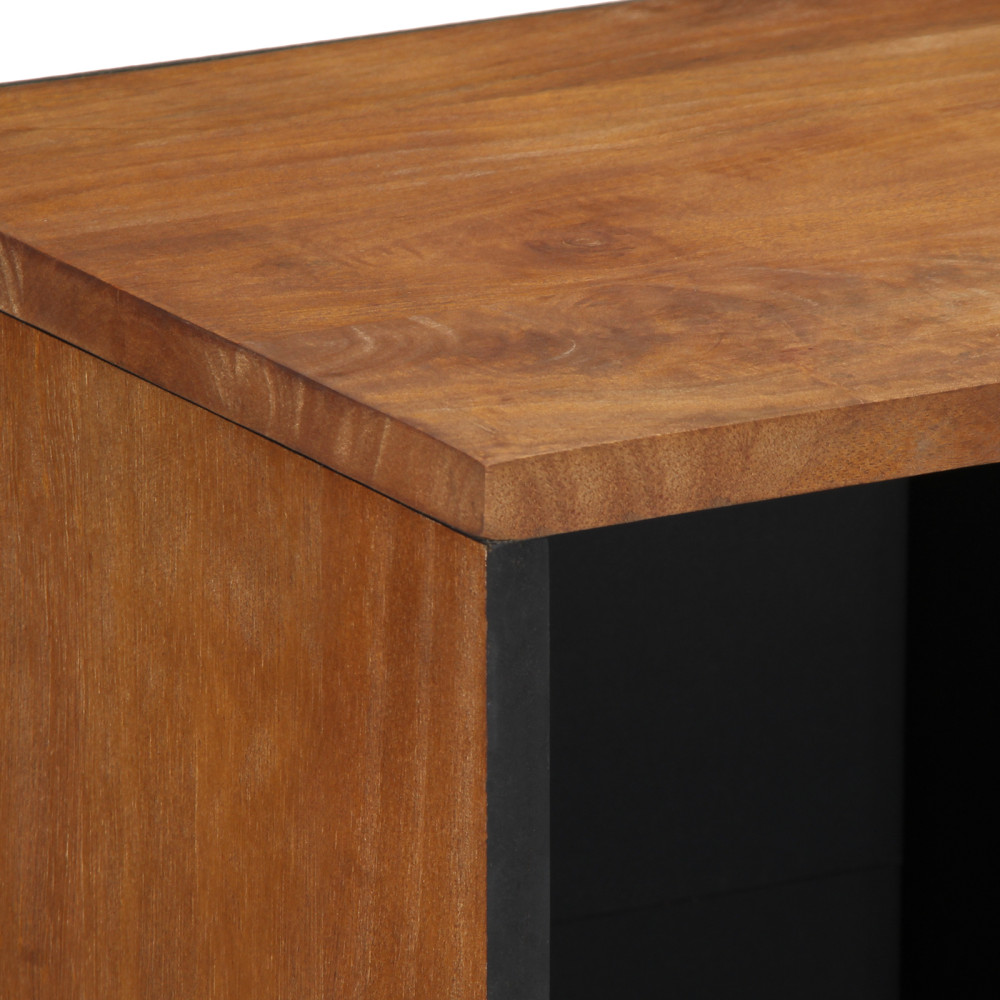 Produktbild för Sideboard med hylla Brun 80 x 33 x 75 cm Massivt mangoträ