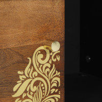 Produktbild för Sideboard med hylla Brun 80 x 33 x 75 cm Massivt mangoträ