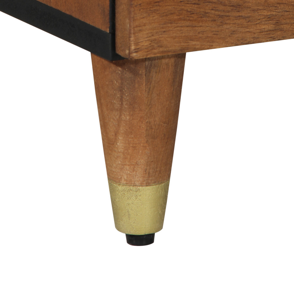 Produktbild för Sideboard med hylla Brun 80 x 33 x 75 cm Massivt mangoträ