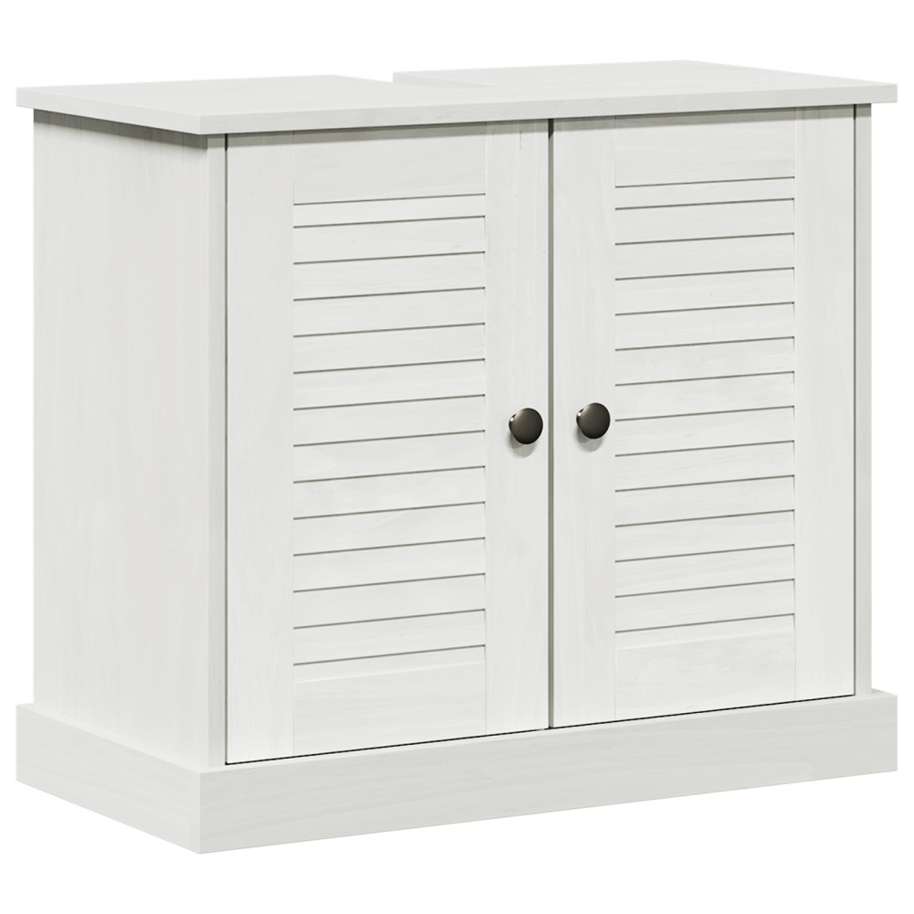 Produktbild för Diskbänksskåp VIGO Vit och antikvit 68 x 34 x 59 cm Massiv furu