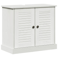 Produktbild för Diskbänksskåp VIGO Vit och antikvit 68 x 34 x 59 cm Massiv furu