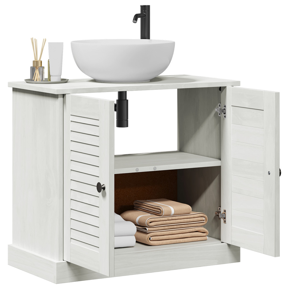 Produktbild för Diskbänksskåp VIGO Vit och antikvit 68 x 34 x 59 cm Massiv furu