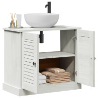 Produktbild för Diskbänksskåp VIGO Vit och antikvit 68 x 34 x 59 cm Massiv furu