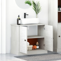 Produktbild för Diskbänksskåp VIGO Vit och antikvit 68 x 34 x 59 cm Massiv furu