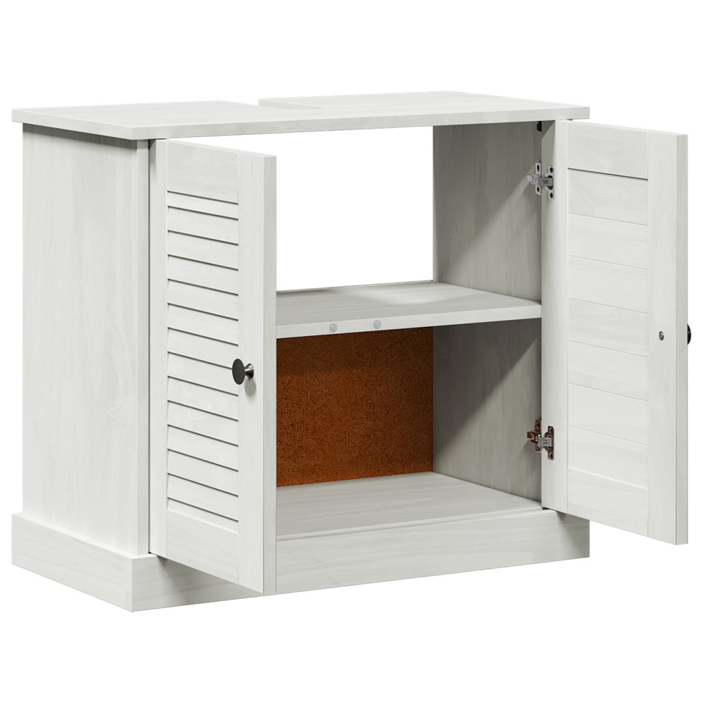 Produktbild för Diskbänksskåp VIGO Vit och antikvit 68 x 34 x 59 cm Massiv furu