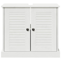 Produktbild för Diskbänksskåp VIGO Vit och antikvit 68 x 34 x 59 cm Massiv furu