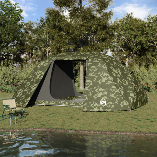 vidaXL Fisketält Kamouflage 514 x 465 x 187 cm Polyester och Fiberglas