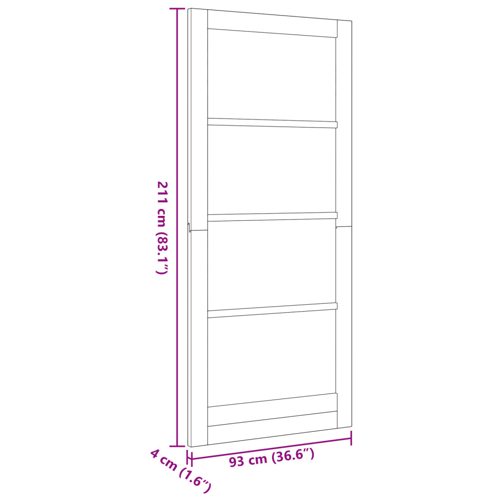 Produktbild för Inredningsdörr ORKDAL Vit grundmålad 93 x 211 cm