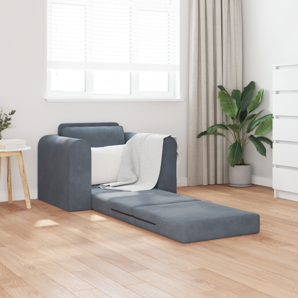 Produktbild för Soffsäng Mörkgrå 98 x 71 x 83 cm Sammet