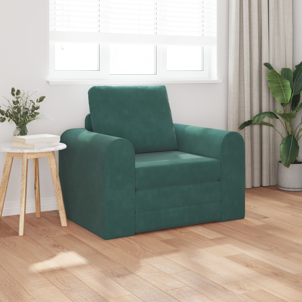 Produktbild för Soffsäng Mörkgrön 98 x 71 x 83 cm Sammet