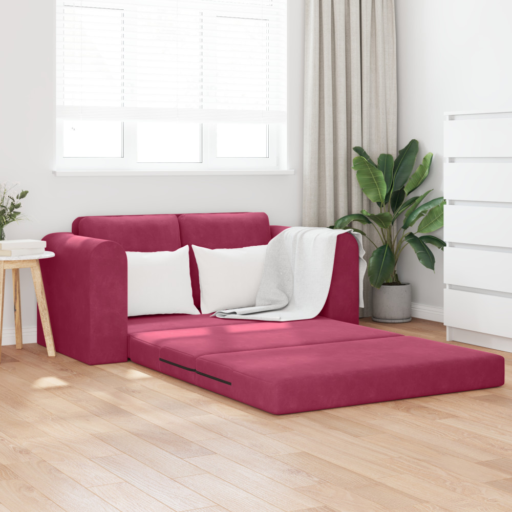 Produktbild för Soffsäng Vinröd 148 x 71 x 83 cm Sammet