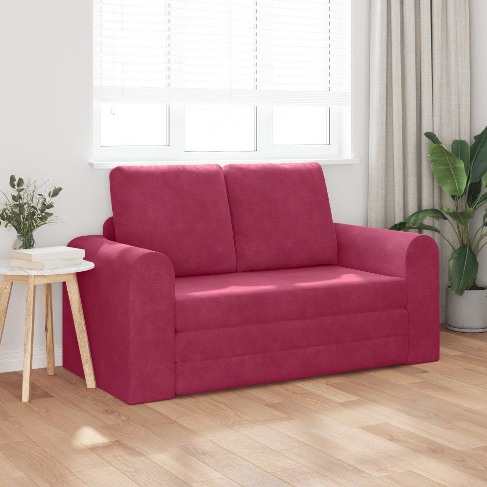 Produktbild för Soffsäng Vinröd 148 x 71 x 83 cm Sammet