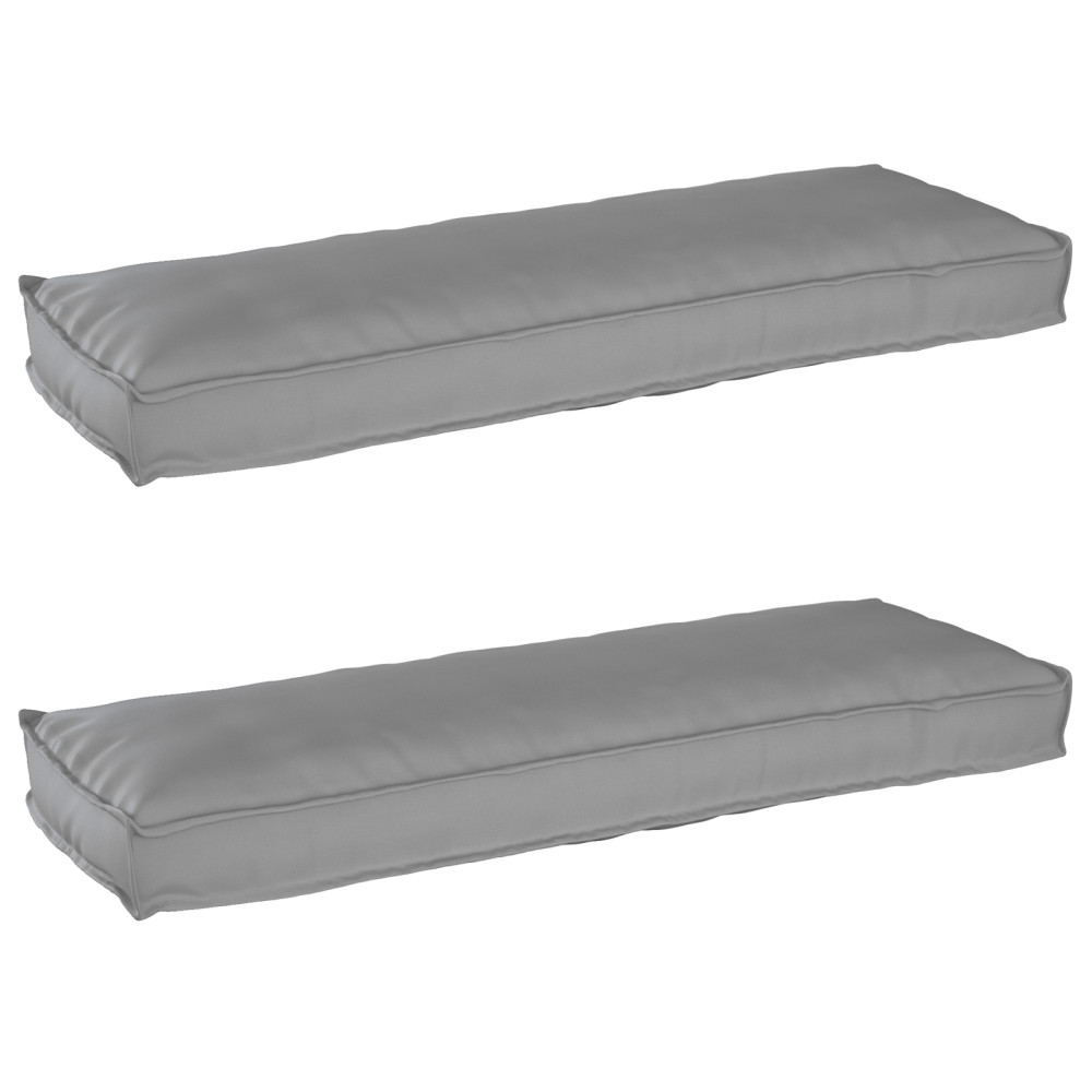 Produktbild för Pallkuddset 2 pcs Grå 120 x 40 x 8 cm Oxford Tyg