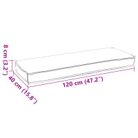 Produktbild för Pallkuddset 2 pcs Grå 120 x 40 x 8 cm Oxford Tyg