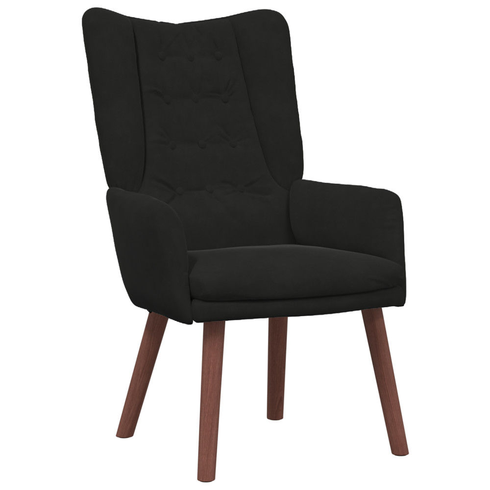 Produktbild för fåtölj Svart 63 x 67 x 94 cm Sammet