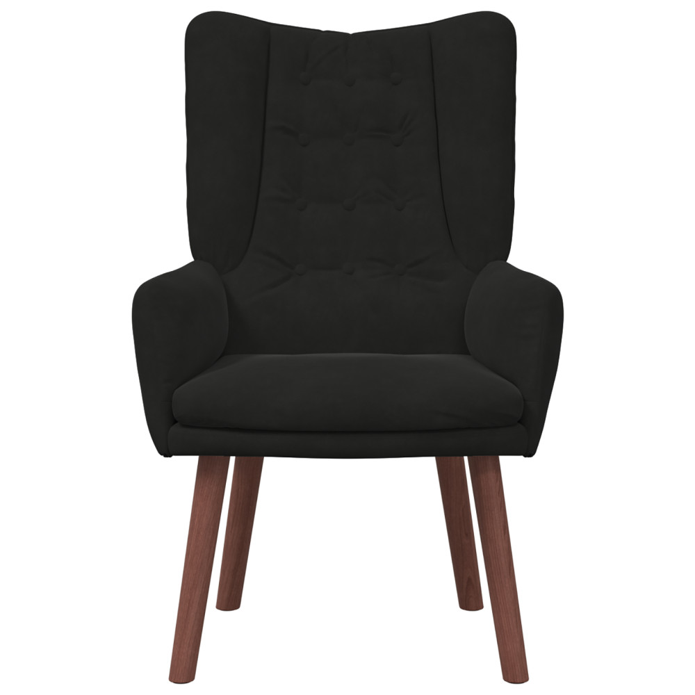 Produktbild för fåtölj Svart 63 x 67 x 94 cm Sammet