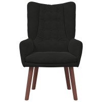 Produktbild för fåtölj Svart 63 x 67 x 94 cm Sammet