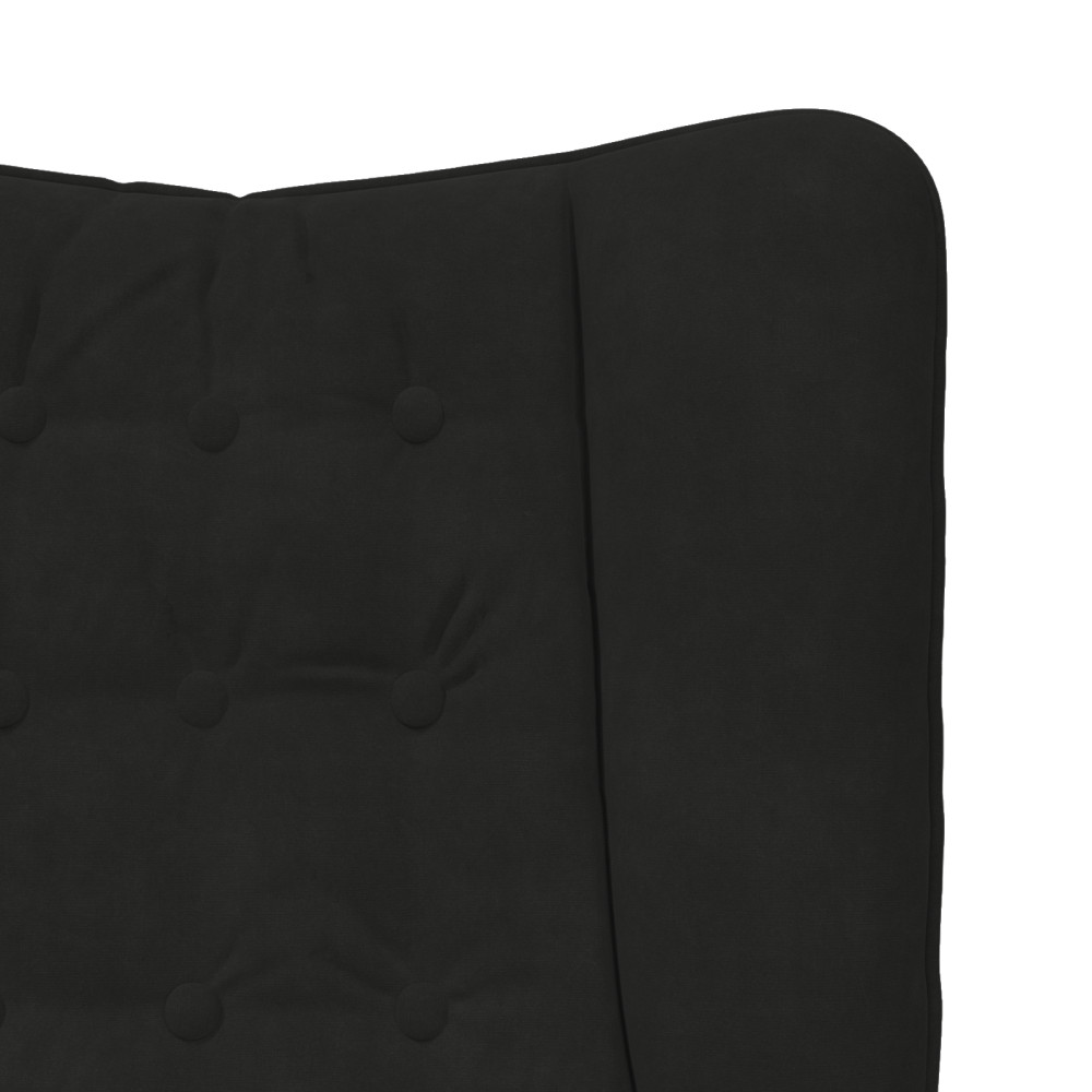 Produktbild för fåtölj Svart 63 x 67 x 94 cm Sammet
