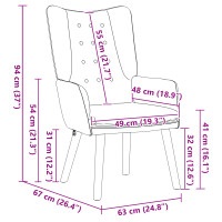 Produktbild för fåtölj Svart 63 x 67 x 94 cm Sammet