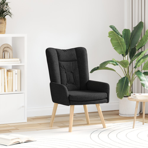 vidaXL fåtölj Svart 63 x 67 x 94 cm Tyg och plywood
