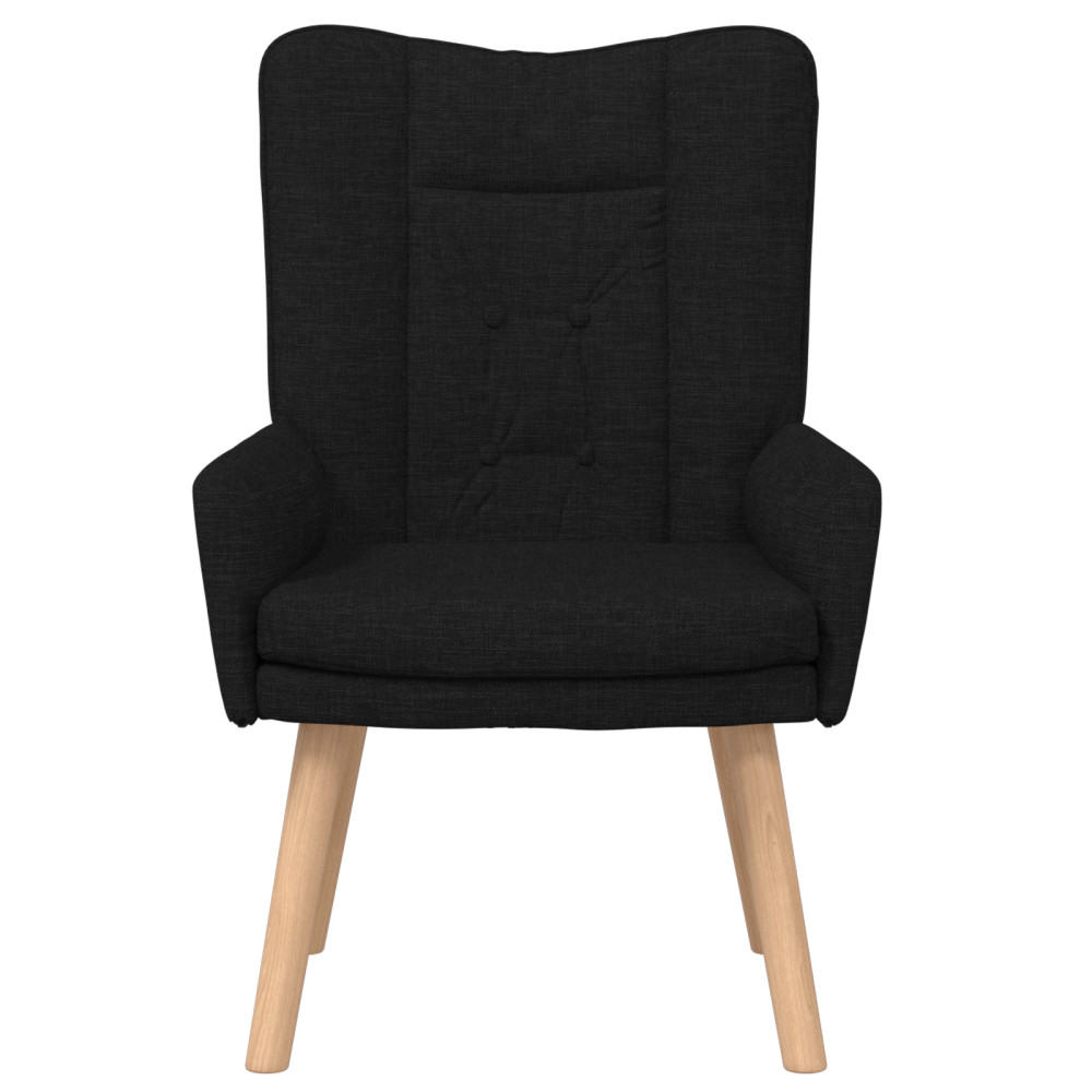 Produktbild för fåtölj Svart 63 x 67 x 94 cm Tyg och plywood